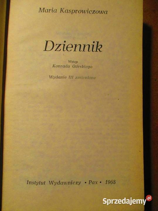 Dziennik Maria Kasprowiczowa 1968 Kasprowicz
