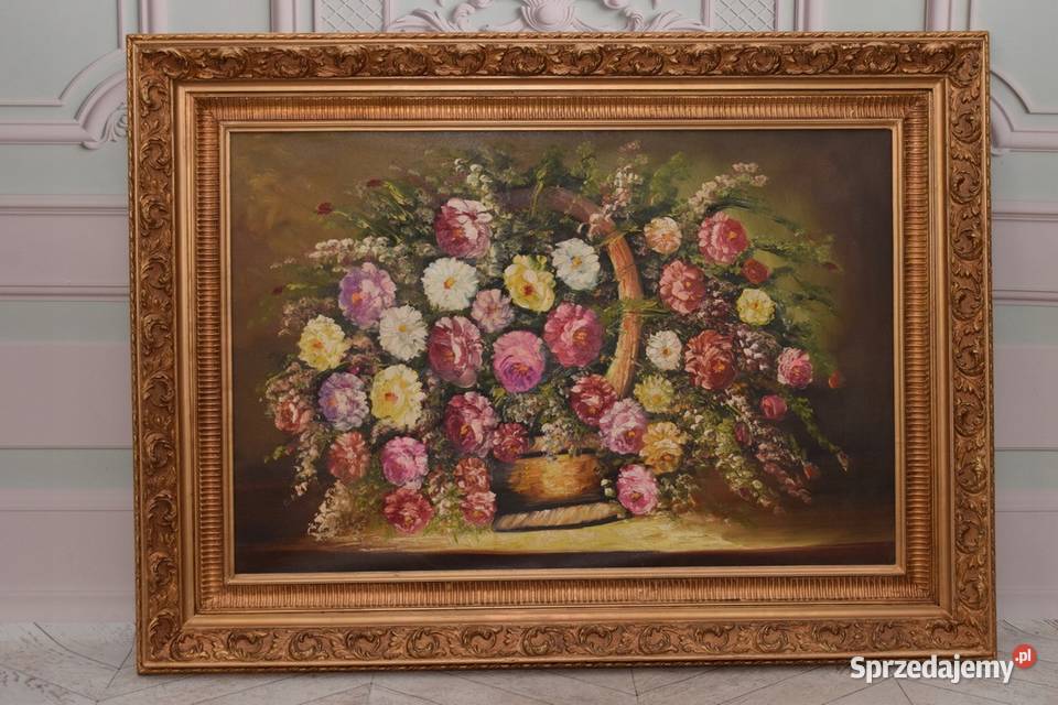 Kwiaty Róże na Stole Obraz na Materiale 115x85 Kraków sprzedam