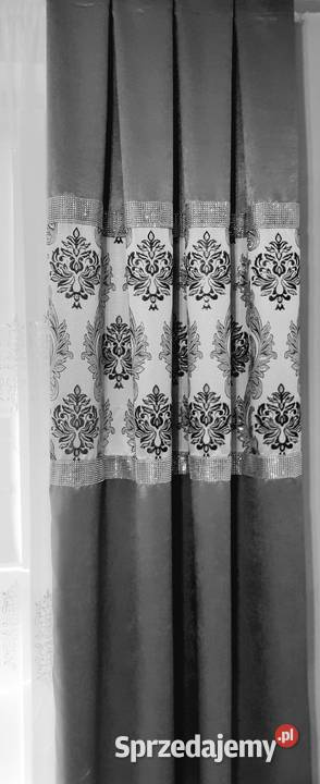 Zasłony blackout srebrny ornament