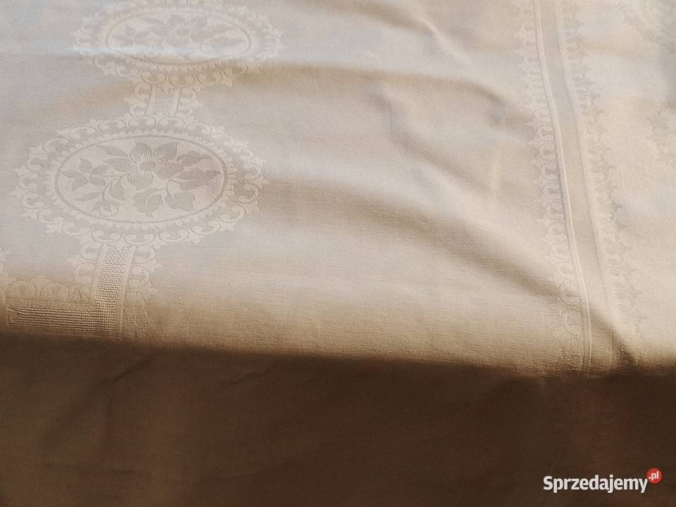 Obrus biały bawełna PRL biały Legnica