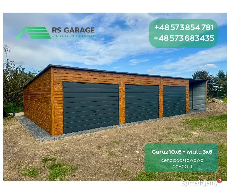 Garaż blaszany ocynkowany profil zamknięty Krosno Odrzańskie