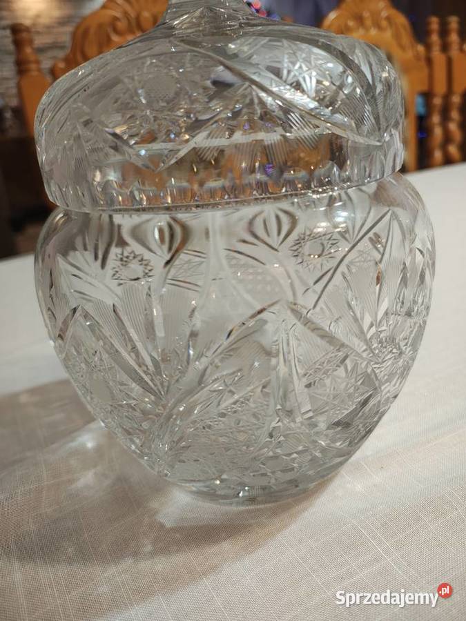 Bombonierka kryształowa duza Porcelana i szkło Słupca sprzedam