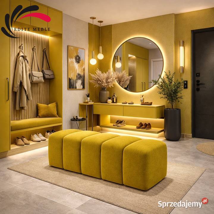 Pufa Tapicerowane Bubble Premium Żółta Edite Pufy i podnóżki Warszawa