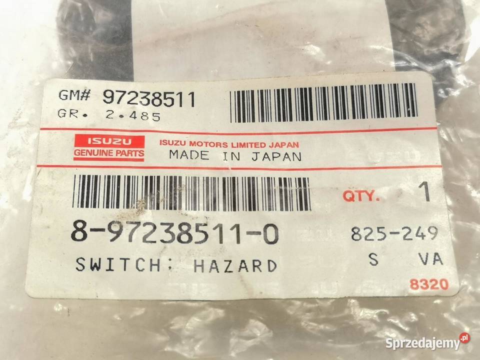WŁĄCZNIK ŚWIATŁA AWARYJNEGO ISUZU D 20022012
