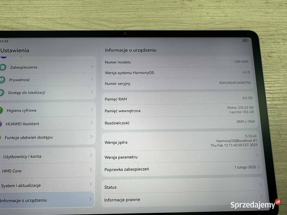 Tablet Huawei MatePad 115 S WiFi 8256GB z Elbląg