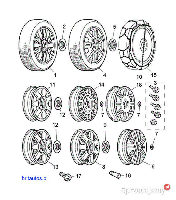 KOŁPAKI ROVER 75 DTB 101593XXX