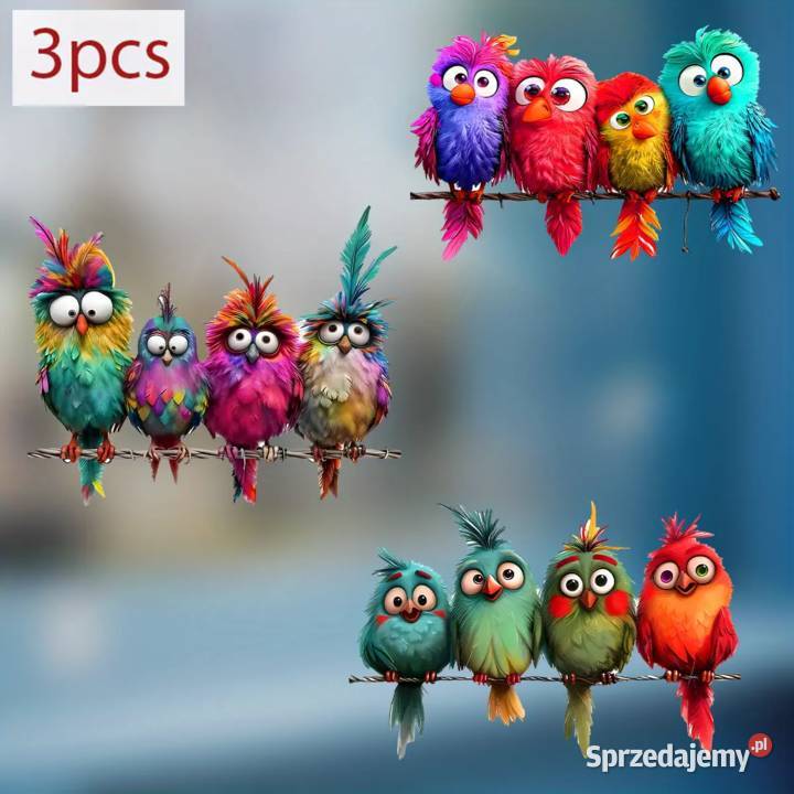 Naklejki Sowy Zestaw 3 Samoprzylepne AS