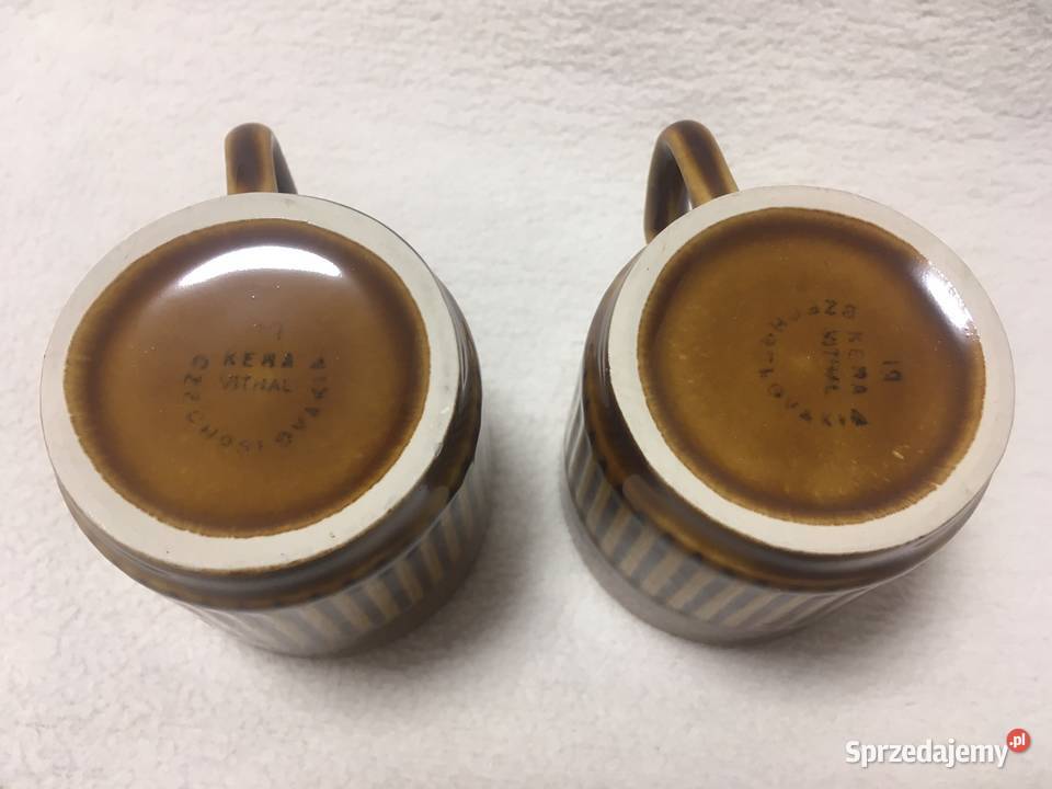 Filiżanki Kera Vital porcelit Czechosłowacja 2 brązowy Kołobrzeg