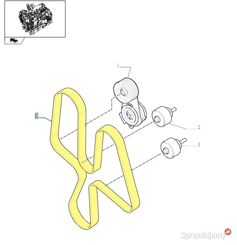 Pasek klinowy główny silnika Case Holland Steyr podlaskie Białystok