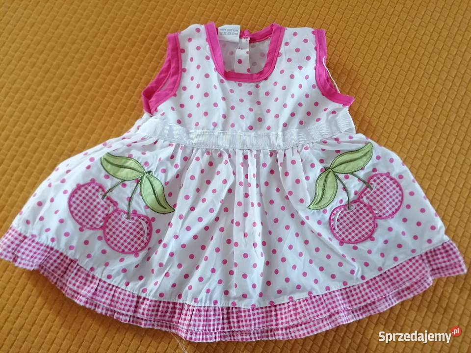 Sukienka niemowlęca bawełniana z wisienkami dziewczynka Łódź