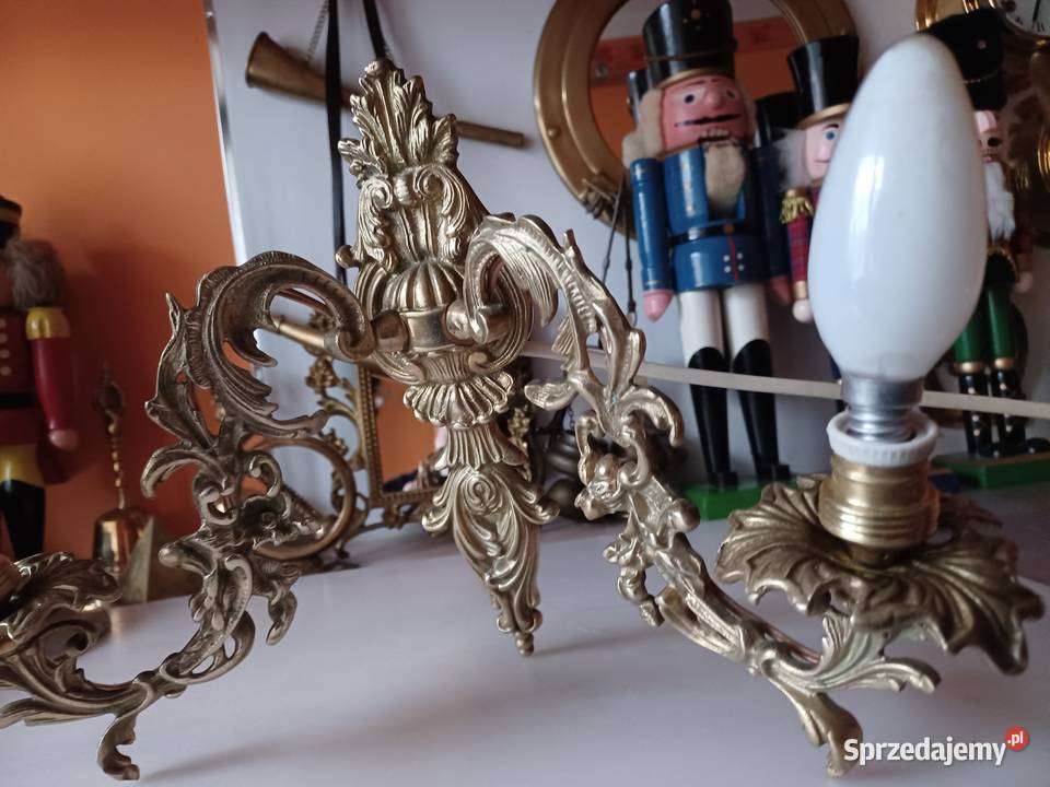 Piękny mosiężny kinkiet z wyłącznikiem Poznań