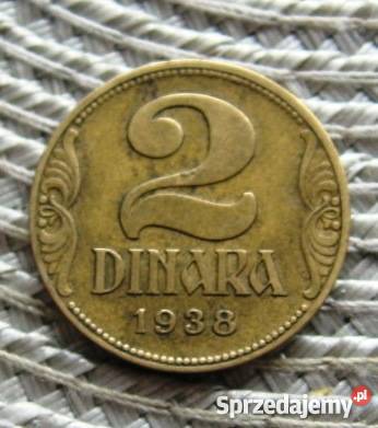 Jugosławia Królestwo 2 Dinara 1938r Numizmatyka Numizmatyka Kalisz