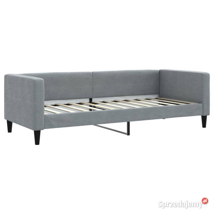Sofa z materacem do spania jasnoszara tkanina Warszawa