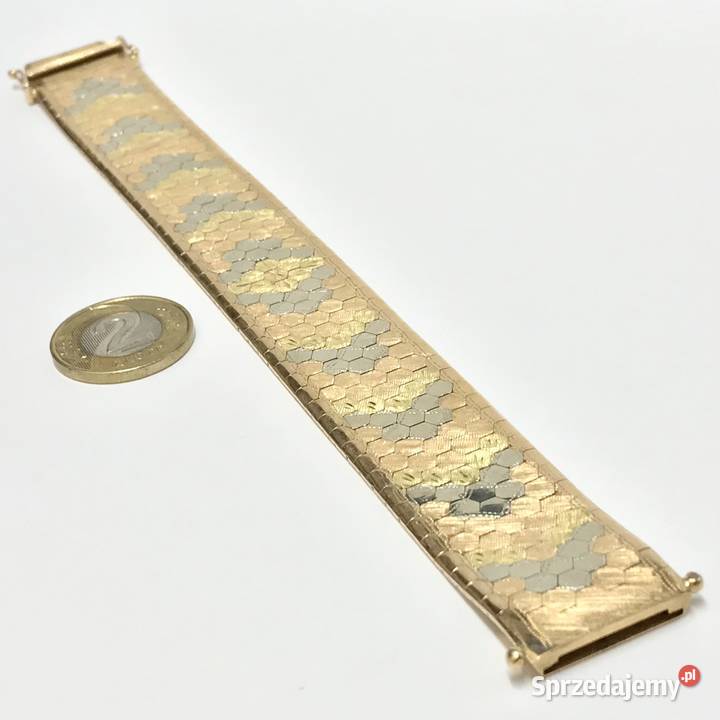 Złota BRANSOLETKA damska 18K TRZY KOLORY ZŁOTA Warszawa