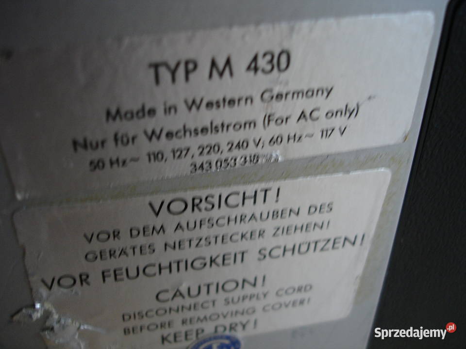 Magnetofon szpulowy TELEFUNKEN MAGNETOPHON 430 Zielona Góra