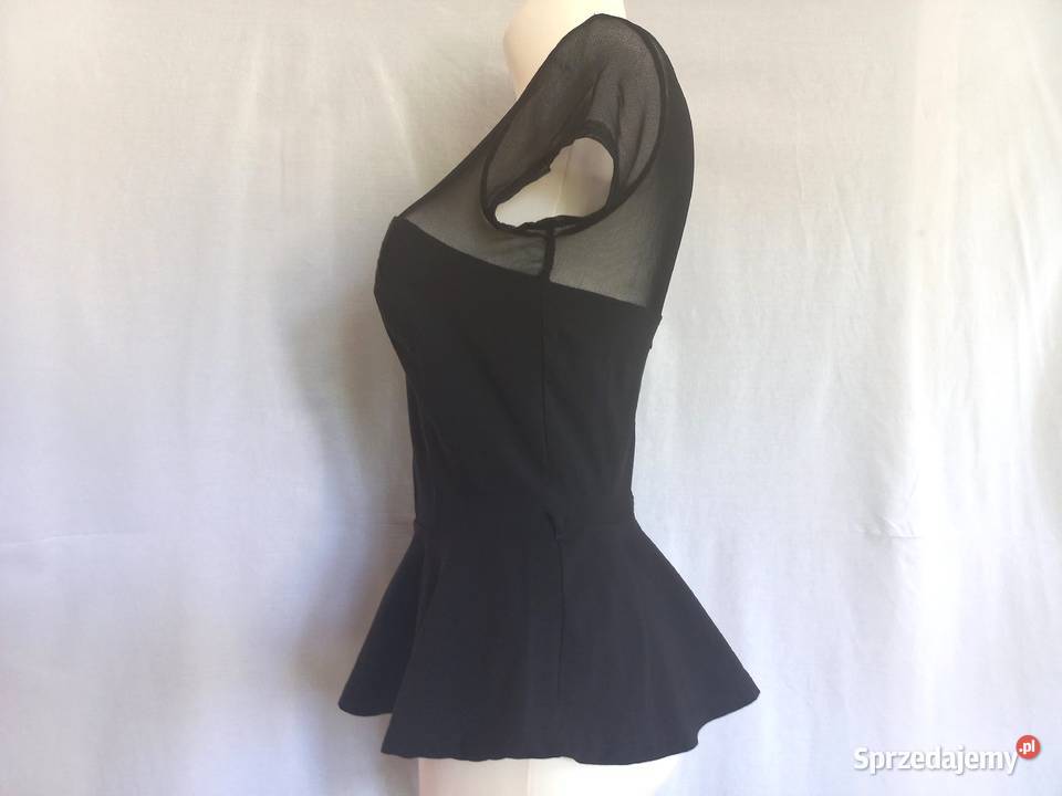 BLUZKA czarna Elegancka BASKINKA r 3638 NOWA