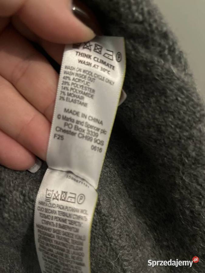 MarksSpencer sweter kardigan narzutka mysi zip Marks&amp;Spencer Choszczno