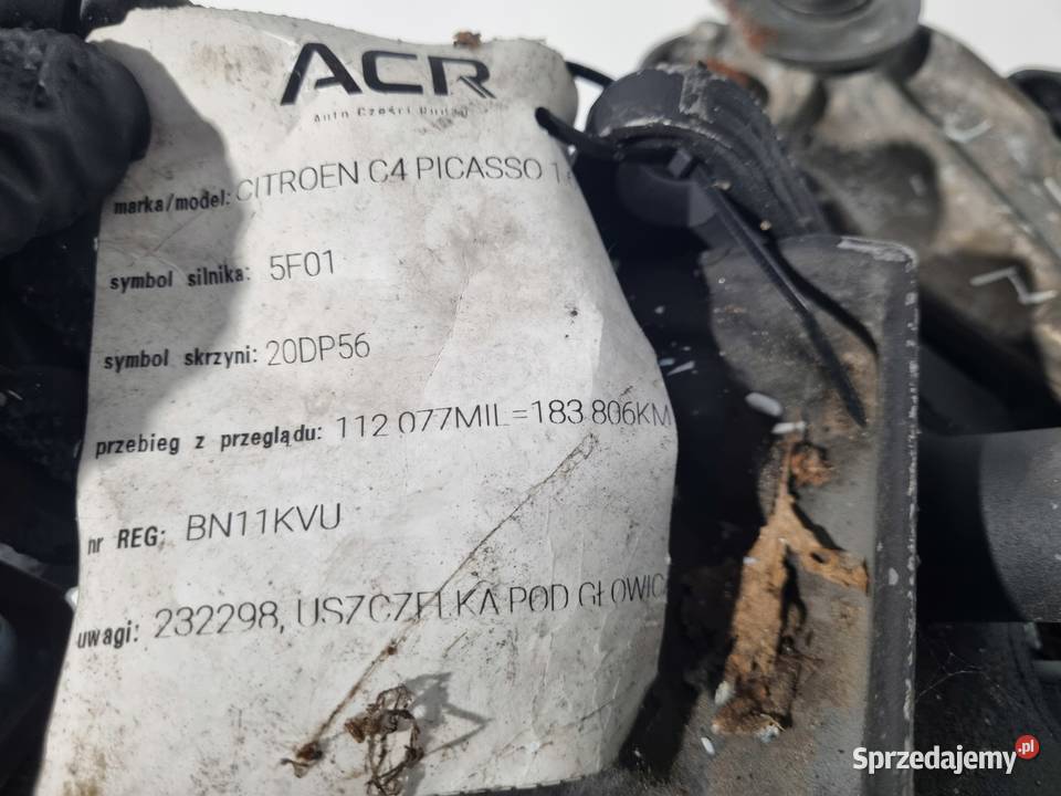 SKRZYNIA BIEGÓW Citroen C4 Picasso 16 VTI osobowe Skrzynie biegów manualne lubelskie Chełm