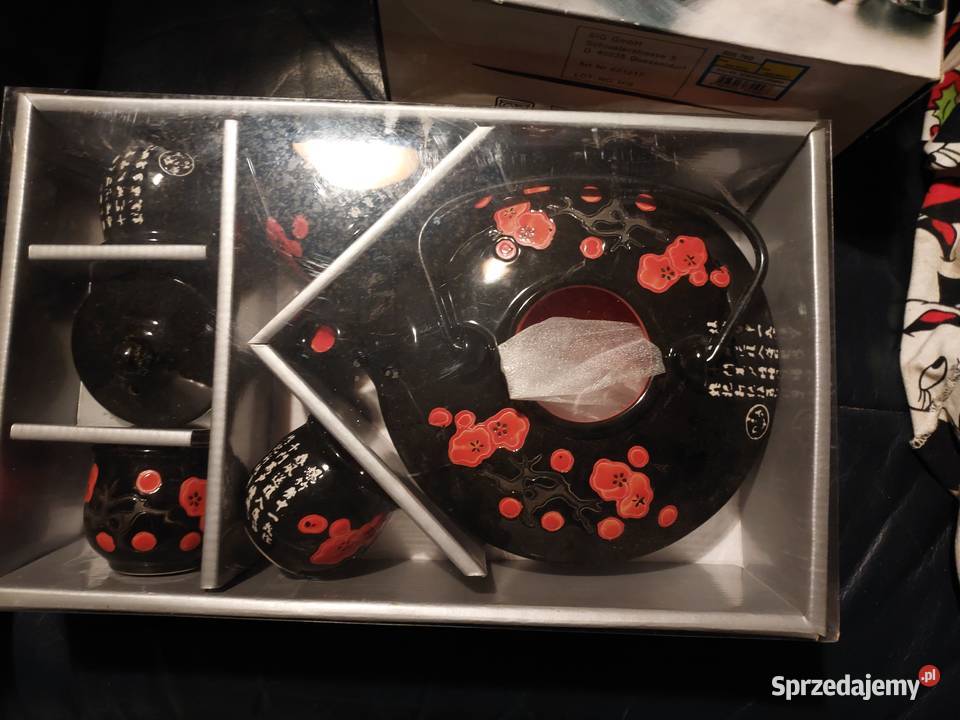 Serwis do herbaty czarny z czajnikiem Nowy dolnośląskie Wrocław sprzedam