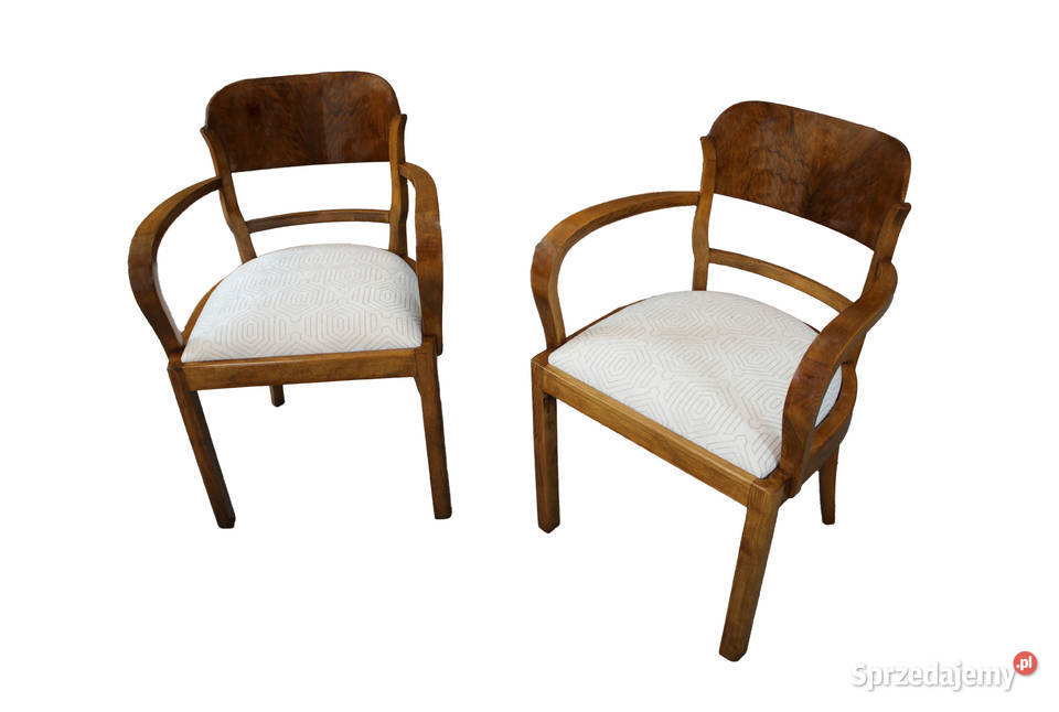 Para niepowtarzalnych foteli art deco renowacji Meble kujawsko-pomorskie Zielonka