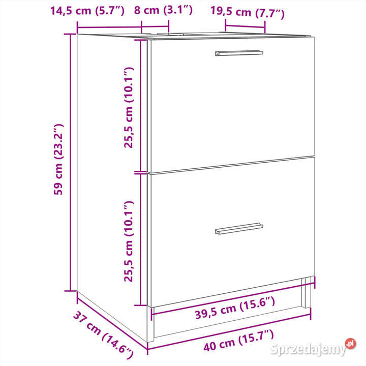 Szafka pod umywalkę szarość betonu 40x37x59 Warszawa