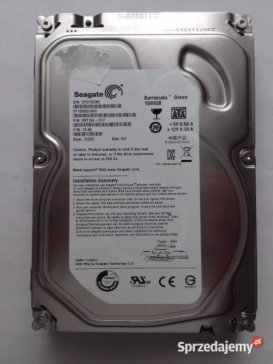Dysk 15TB SATA 35 mało używane Tomaszów Lubelski