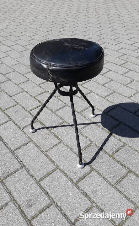 Ładny stary stylowy taboret metaloplastyka PRL Meble Gdynia