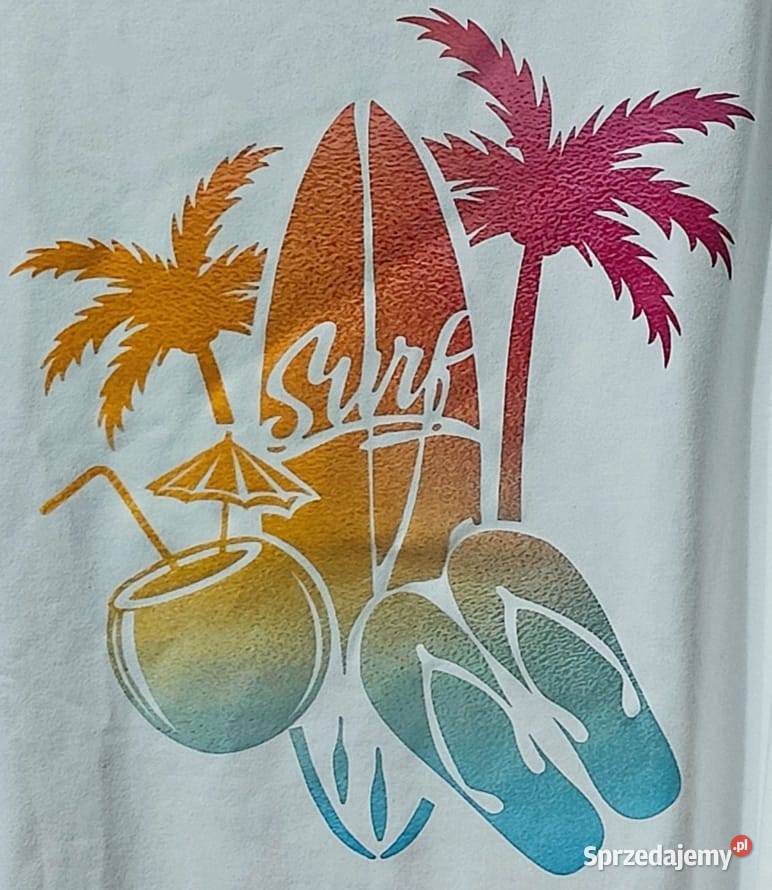 Biały tank top z nadrukiem Topy i koszulki Barczewo