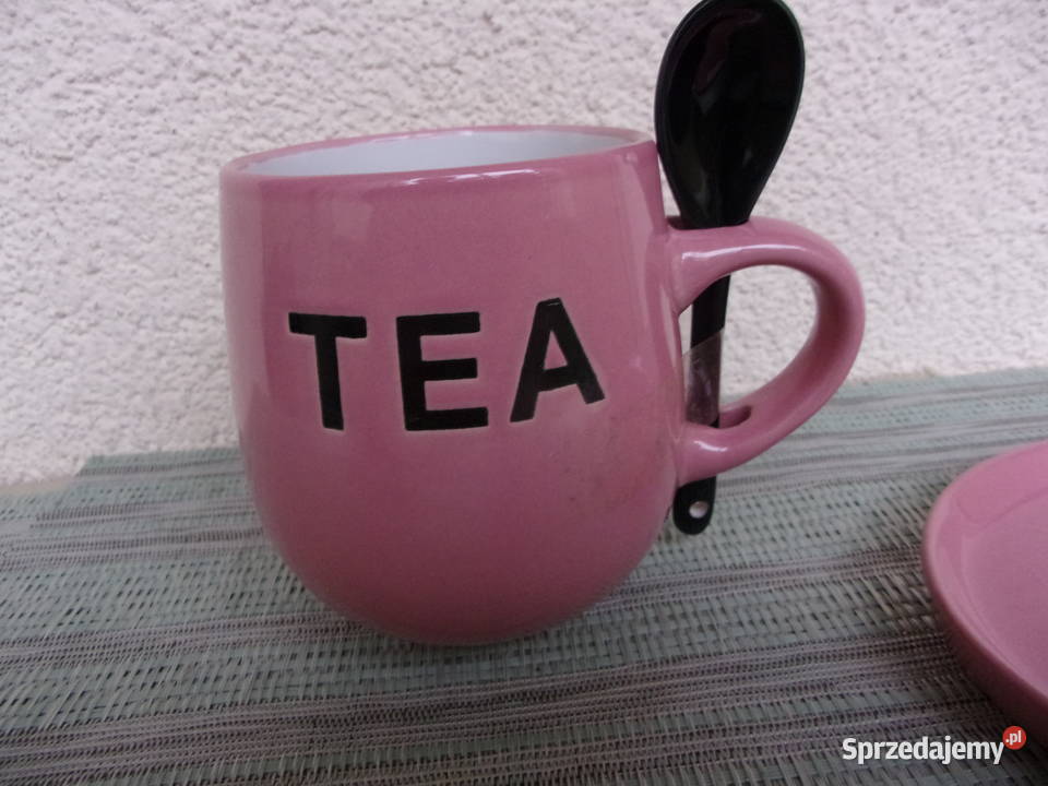 ładny komplet do herbaty i ciastka pudrowy róż mazowieckie Warszawa sprzedam