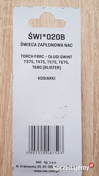 Świeca zapłonowa do Kosiarki 4T TORCH F8RC DŁUGI Oława