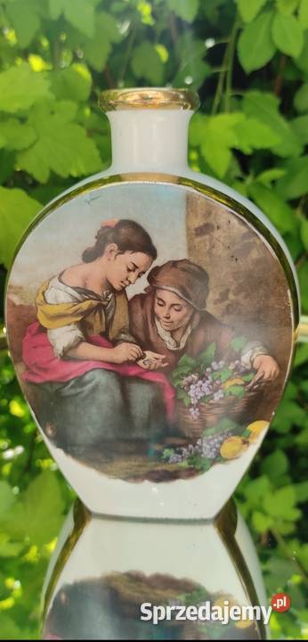 ANTYCZNA PORCELANOWA BUTLA WAZON zdobiona Pabianice