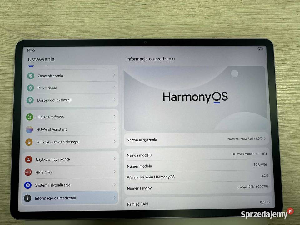 Tablet Huawei MatePad 115 S WiFi 8256GB z Elbląg