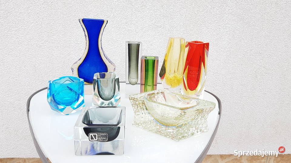 murano sommerso włoskie szkło wazony Myszków