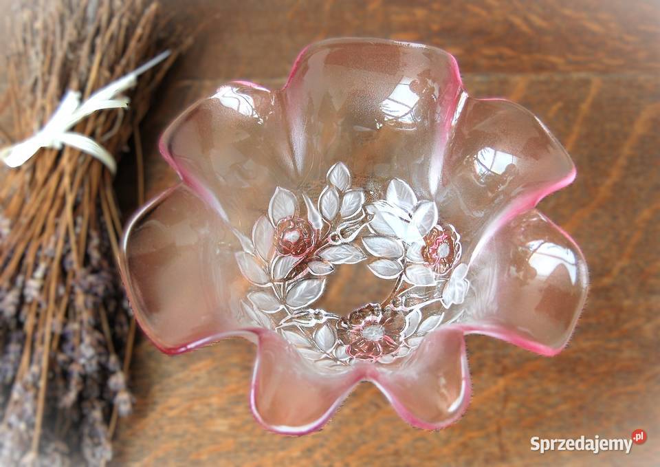 Walther Glas Rosella miska kwiat róża szkło Miski