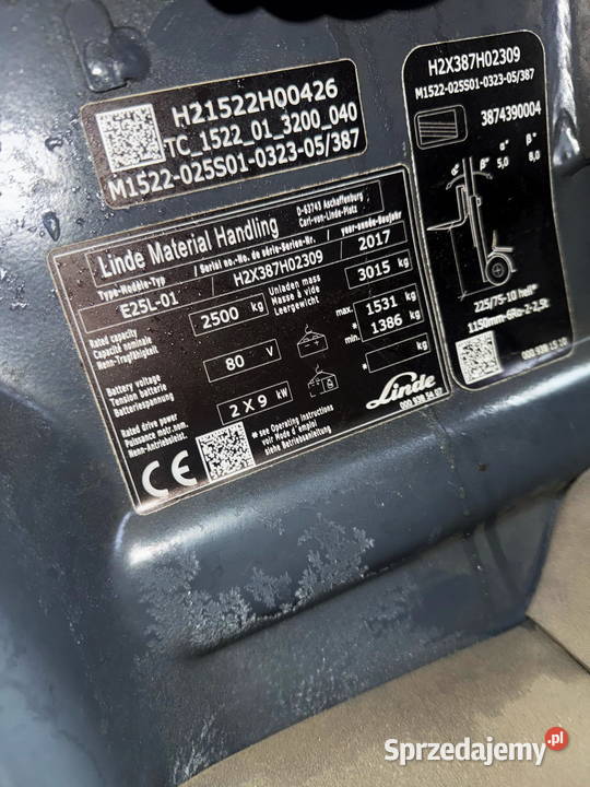wózek widłowy elektryczny LINDE E25L 34 sekcja Działoszyn