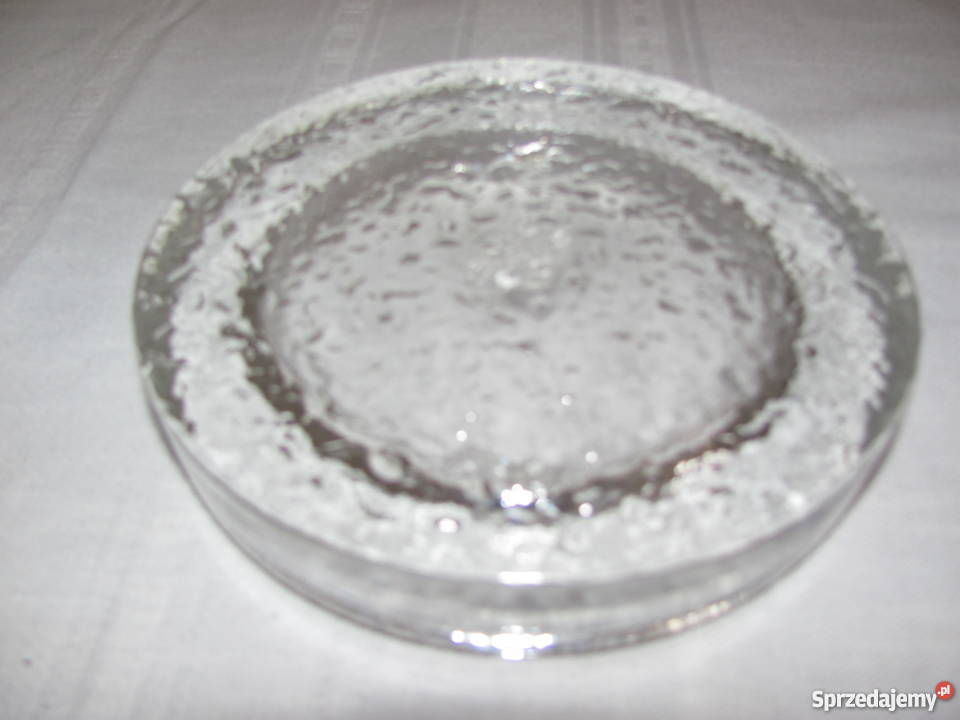 szklana ciężka popielnica 16 średnicy przezroczysty