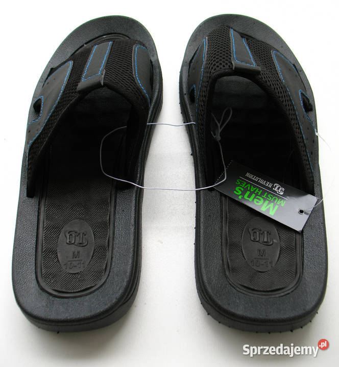Męskie klapki Rozmiar 4243 maks 44 Gruba czarny