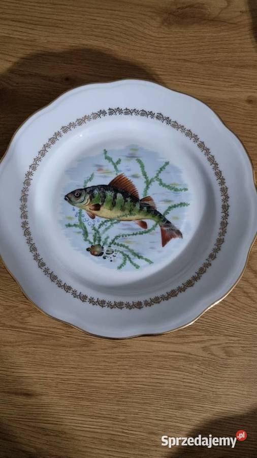 Talerze Płaskie Ryby Porcelana Francuska Wola Podłężna sprzedam