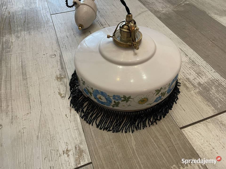 Stara lampa wisząca kuchenna z przeciwwagą Chudów