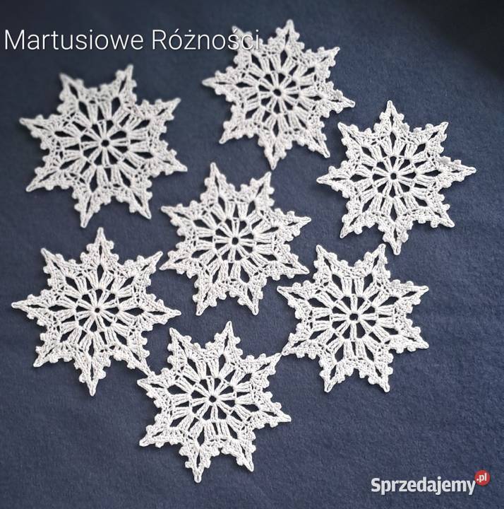 Gwiazdki szydełkowe zestaw 6 sztuk Suwałki