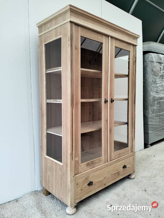 stary regał antyczny zabytkowy drewniany sosnowy Lubrza