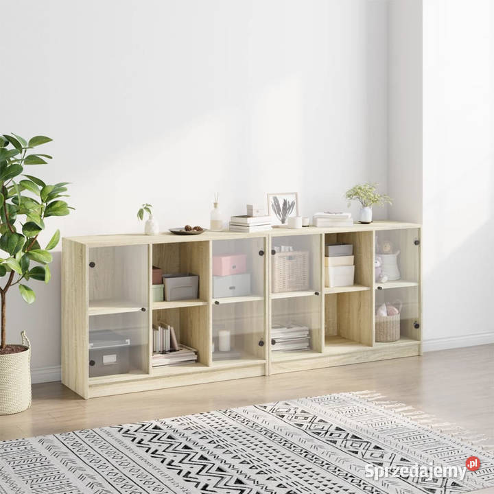 Biblioteczka z drzwiczkami dąb sonoma 204x37x75 Warszawa sprzedam