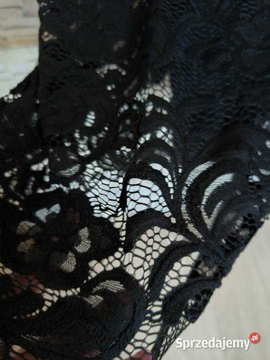 Sukienka koronkowa czarna mini wizytowa czarny Gdańsk