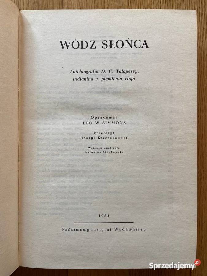 Wódz Słońca Autobiografia DC Talayesvy śląskie Katowice