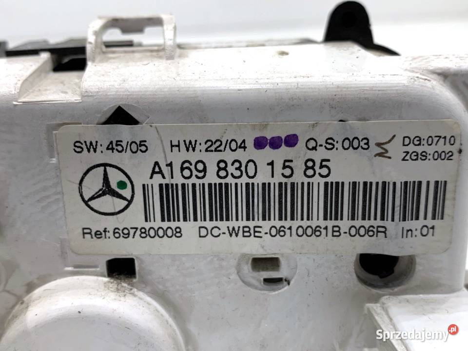 PANEL STEROWANIA NAWIEWU MERCEDES W245 Panele sterowania, przełączniki sprzedam
