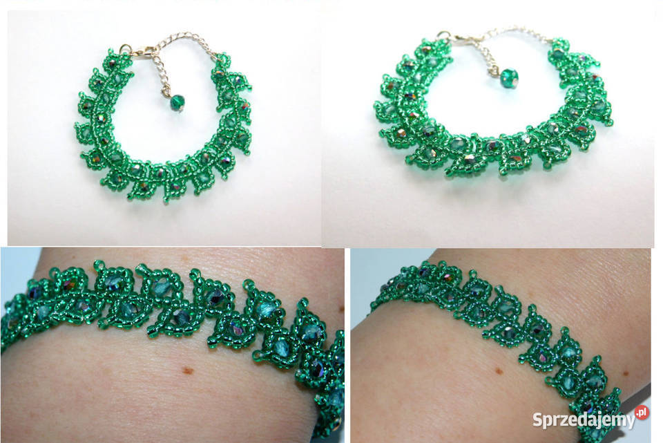 Bransoletka z kryształków rękodzieło LISTKI Dębogórze