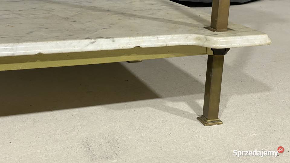 Antyczna konsola etażerka marmurowa z mosiężnym Antyki, Sztuka, Kolekcje Budno