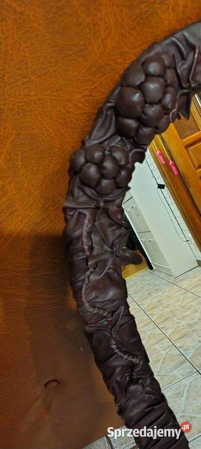 Stare lustro w skórzanej ramię skórzana rama Mielec