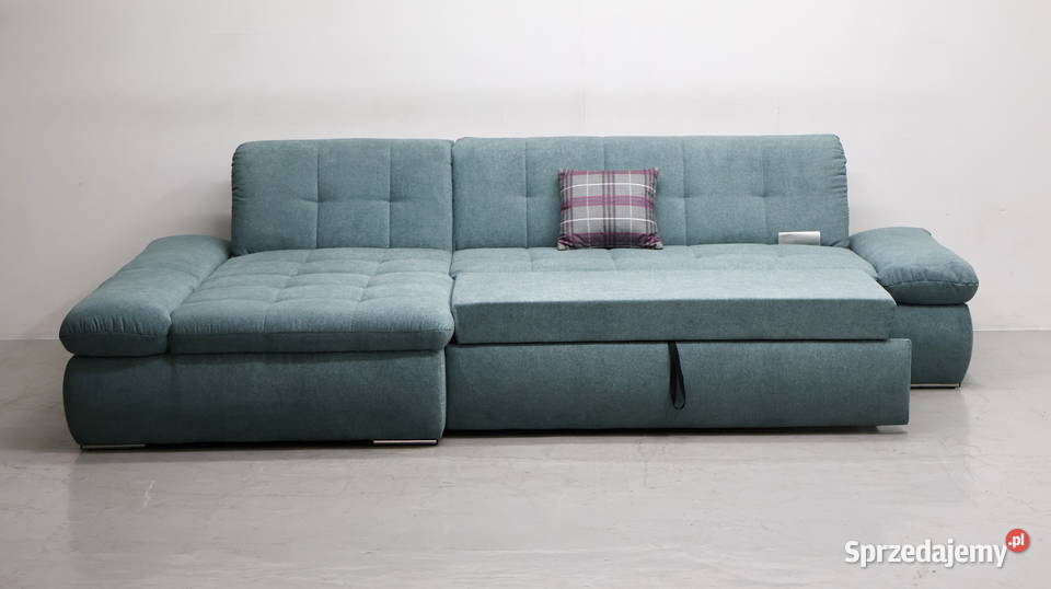 TJX Narożnik z funkcją spania morski kolor Poznań