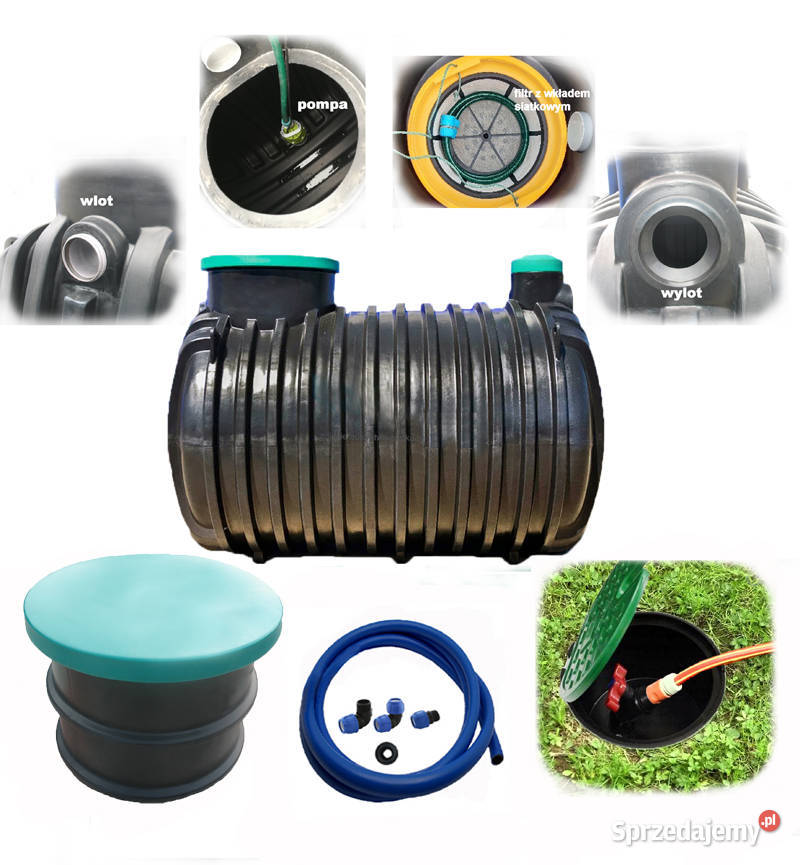 ZBIORNIK NA DESZCZÓWKĘ 4000L ZESTAW Z POMPĄ AUTO Zbiorniki na deszczówkę wielkopolskie Poznań